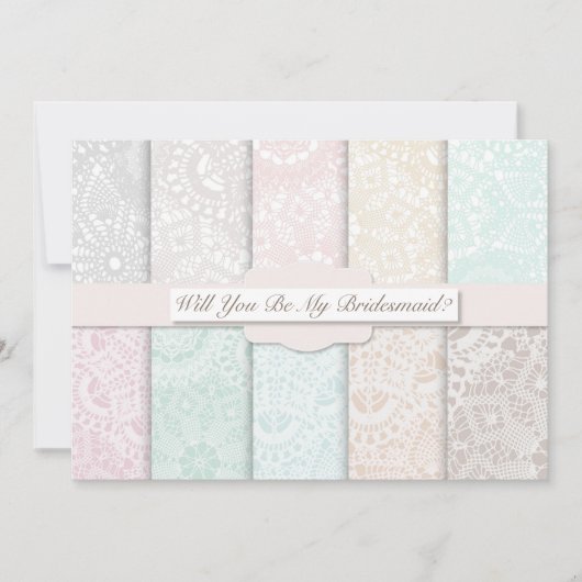 Ben je mijn Bridesmaid? Rustic  Lace Kaart (Voorkant)