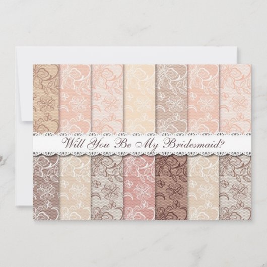 Ben je mijn Bridesmaid? Rustic  Lace Kaart (Voorkant)