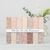 Ben je mijn Bridesmaid? Rustic  Lace Kaart (Staand voorkant)