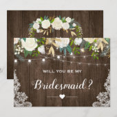 Ben je mijn Bridesmaid Rustic Romantic Floral? Kaart (Voorkant / Achterkant)
