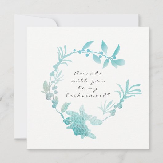 Ben je mijn Bridesmaid Silver Tiffany Wreath? Kaart (Voorkant)