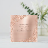 Ben je mijn Bridesmaïde glitter met roze roze roze Kaart (Staand voorkant)