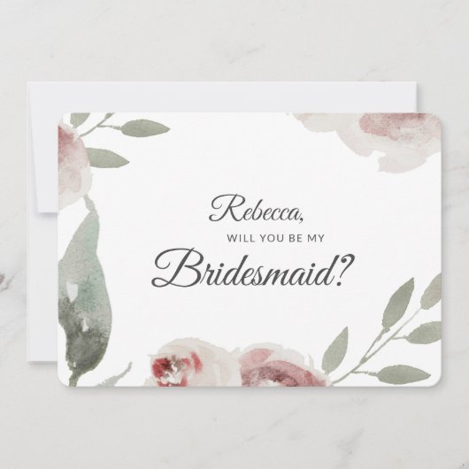 Ben je mijn Bridesmaïde Waterverf Eucalyptus? Kaart (Voorkant)