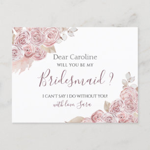 Ben je mijn Bridesman kaart Bohemian Pink Floral?