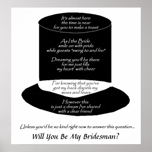 "Ben je mijn Bridesman?" Poster (Voorkant)