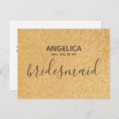 Ben je mijn bruidbruidgoudglitter? uitnodiging briefkaart (Voorkant / Achterkant)