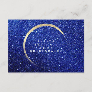 Ben je mijn bruidsmeisje, Glitter Blue Navy? Kaart