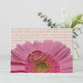 ben je mijn bruidsroze gerbera per brief ? kaart (Staand voorkant)