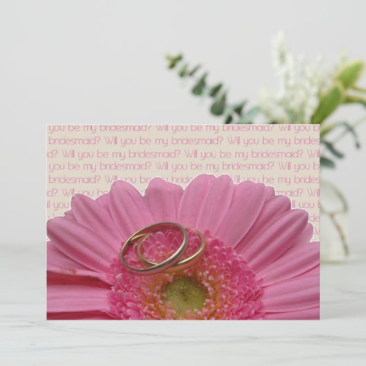 ben je mijn bruidsroze gerbera per brief ? kaart (Staand voorkant)