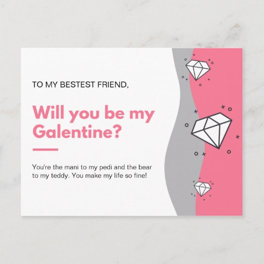 Ben je mijn Galentine? Briefkaart (Voorkant)