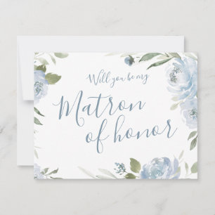Ben je mijn matron van eer, stoffige blauwe floral kaart