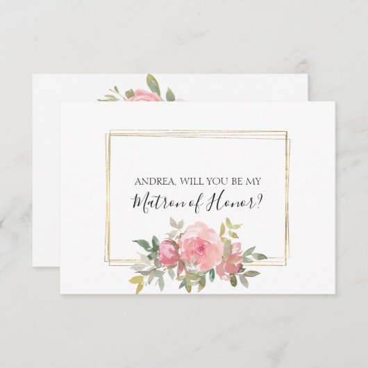 Ben je mijn matron van Honor Lush Blush Pink? (Voorkant / Achterkant)
