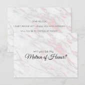 Ben je mijn matron van Honor Pink en Gray Marbl? (Voorkant / Achterkant)