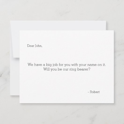 Ben je mijn Ring Bearer? | Groomsmannen Kaart (Achterkant)