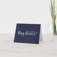 Ben je mijn Ring Bearer? Modern Navy Blue