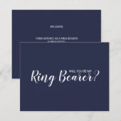 Ben je mijn Ring Bearer? Modern Navy Blue Kaart (Voorkant / Achterkant)