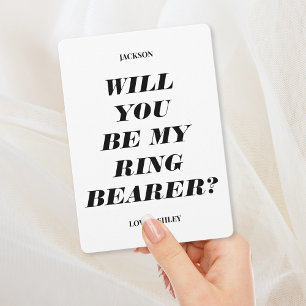 Ben je mijn Ring Bearer? Moderne tekstuitnodiging Kaart