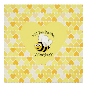 Ben je mijn Valentijn? Gele harten Perfect Poster