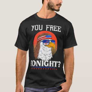 Ben je vrij vanavond op 4 juli Retro American Ba T-shirt