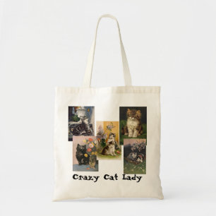 Ben jij de Crazy Cat Lady? Victoriaans Kittens Tote Bag