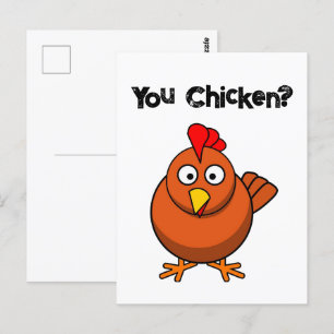 Ben jij een kip? Brown Hen Rooster Funny Taunt Car Briefkaart