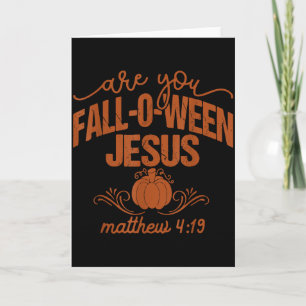 Ben jij Fall-o-ween Jezus Pompoen Herfst Vintage Kaart