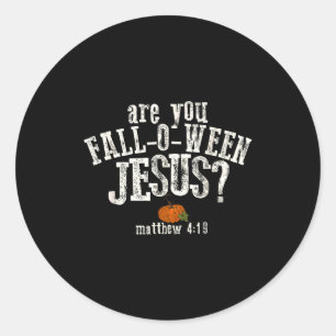 Ben jij Fall-o-ween Jezus Pompoen Kerstmis Hallowe Ronde Sticker