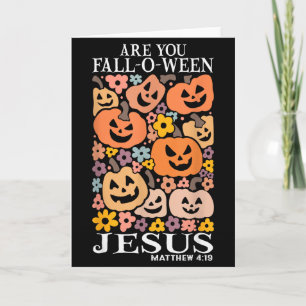 Ben jij Fall-o-ween Jezus Pompoenen Christelijke H Kaart