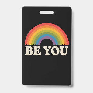 Ben jij Gay Lesbian Pride LGBTQ Ally Rainbow Retro Badge