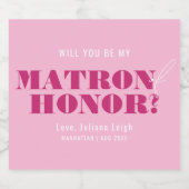 Ben jij mijn Ereheer Bold Pink Bach? Sparkling Wijnetiket (Enkel label)