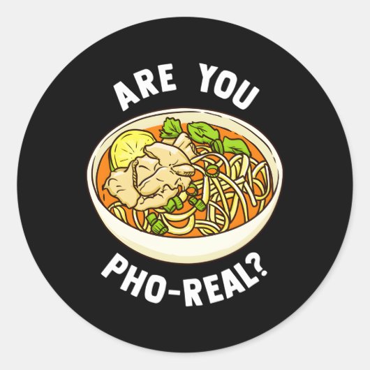 Ben jij Pho echte Vietnamese noedelsoep? Ronde Sticker (Voorkant)