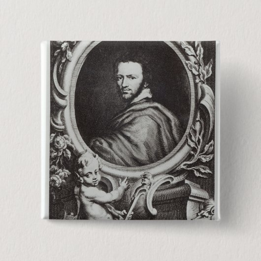 Ben Jonson English playwright Vierkante Button 5,1 Cm (Voorkant)