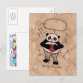 Ben mijn Valentijn, Panda. Feestdagenkaart (Voorkant / Achterkant)