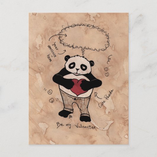 Ben mijn Valentijn, Panda. Feestdagenkaart (Voorkant)
