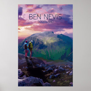 Ben Nevis Écosse Affiche de voyage Nuit