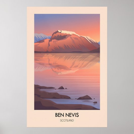 Ben Nevis Moderne Reisposter Poster (Voorkant)