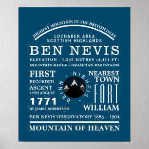 Ben Nevis, Mountain Expedition Information Poster