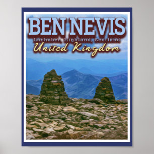 BEN NEVIS MOUNTAIN - FORT WILLIAM - SCOTLAND VK POSTER