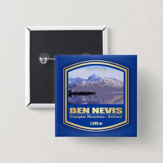 Ben Nevis (PF) Vierkante Button 5,1 Cm (Voorkant /achterkant)