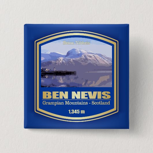 Ben Nevis (PF) Vierkante Button 5,1 Cm (Voorkant)