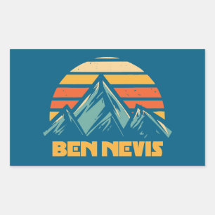 Ben Nevis Retro Turquoise Rechthoekige Sticker
