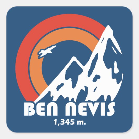 Ben Nevis Sun Eagle Vierkante Sticker (Voorkant)