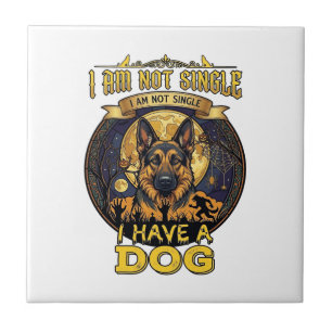 Ben Niet Single Heb Hond Halloween_1 Tegeltje