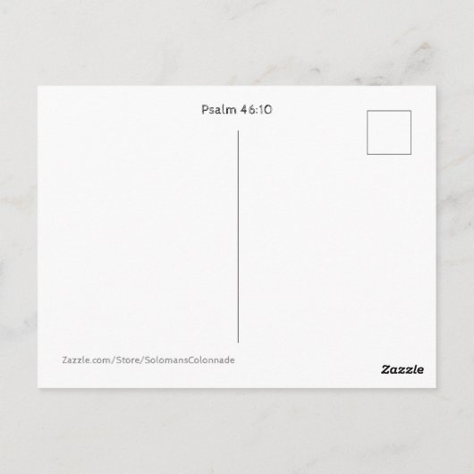 Ben nog steeds en weet dat ik God ben Briefkaart (Achterkant)