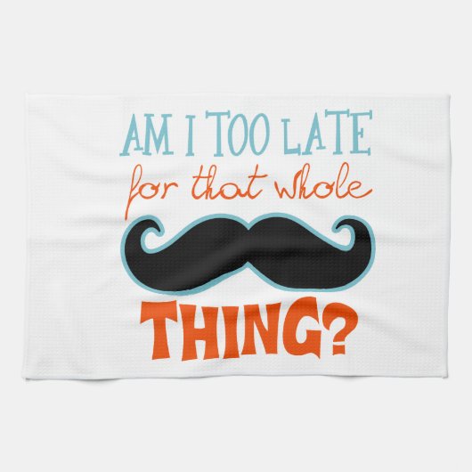 Ben te laat Mustache Theedoek (Horizontaal)