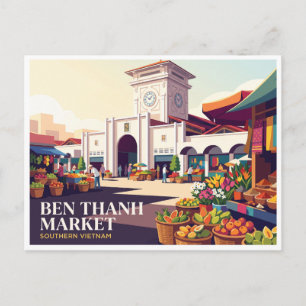 Ben Thanh-markt Ho Chi Minh-stad Vietnam Briefkaart