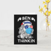 Ben Thinkin 4th of July Fun Benjamin Franklin Patr Kaart (Gele Bloem)