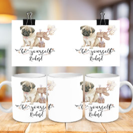 Ben zelf een Cute Pug puppy naast brievenbus Koffiemok