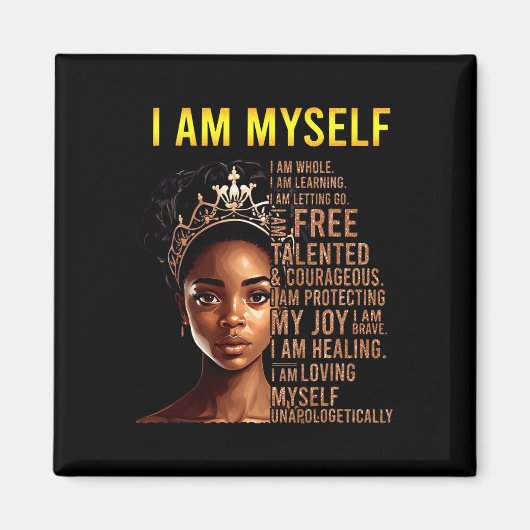 Ben zelf zwart meisje magische zwarte geschiedenis magneet (Voorkant)