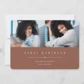 Benadrukt | Eenvoudig twee foto-Afstuderen Aankondiging (Voorkant)